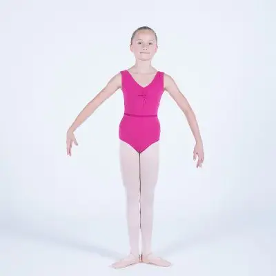 sleeveless rad pink leotard