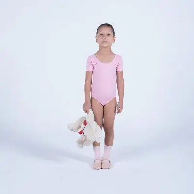 pink Short Sleeve Leotard